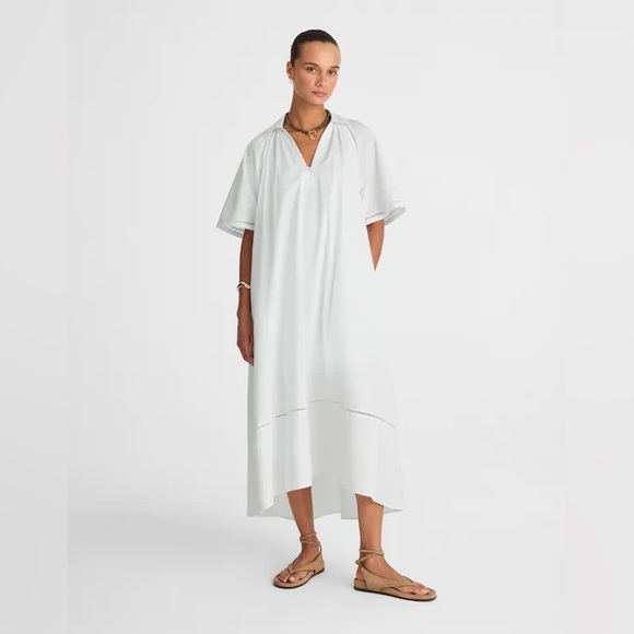Madewell Poplin Splitneck Midi Shirtdress - Picture 1 of 9